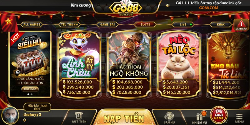 Danh mục các trò chơi giải trí hấp dẫn khi giới thiệu Go88